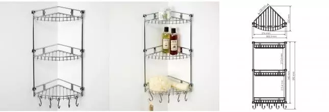 Угловая полка в ванну «WasserKRAFT» K-1233 на стену хром