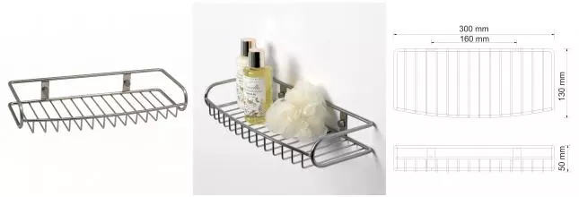 Полка в ванну «WasserKRAFT» K-1311 на стену матовый хром