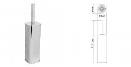 Ёршик для унитаза «WasserKRAFT» K-1117 напольный хром