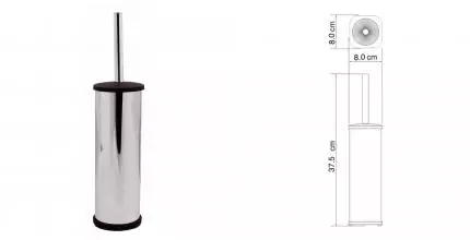 Ёршик для унитаза «WasserKRAFT» K-1137 напольный хром