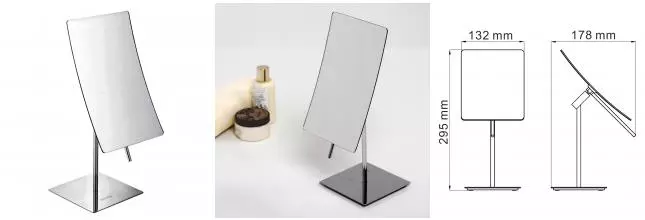Косметическое зеркало «WasserKRAFT» K-1006 на стол хром