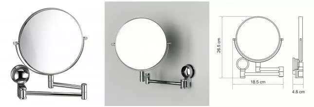 Косметическое зеркало «WasserKRAFT» K-1000 на стену хром