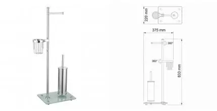 Стойка с аксессуарами «WasserKRAFT» K-1264 напольная хром