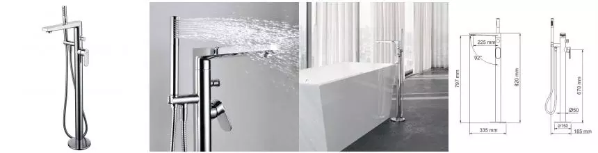 Напольный смеситель для ванны «WasserKRAFT» Dinkel 5821 хром Напольный смеситель для ванны «WasserKRAFT» Dinkel 5821 хром