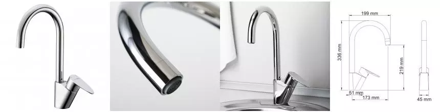 Смеситель для кухонной мойки «WasserKRAFT» Leine 3507 хром Смеситель для кухонной мойки «WasserKRAFT» Leine 3507 хром
