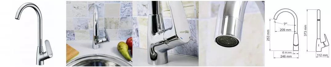 Смеситель для кухонной мойки «WasserKRAFT» Vils 5607 хром Смеситель для кухонной мойки «WasserKRAFT» Vils 5607 хром