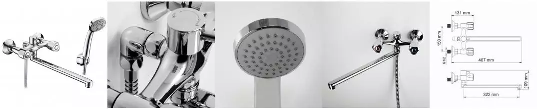 Смеситель для ванны «WasserKRAFT» Amper 2902L хром Смеситель для ванны «WasserKRAFT» Amper 2902L хром