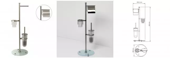 Стойка с аксессуарами «WasserKRAFT» K-1236 напольная матовый хром