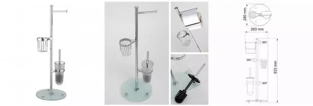 Стойка с аксессуарами «WasserKRAFT» K-1256 напольная хром Стойка с аксессуарами «WasserKRAFT» K-1256 напольная хром