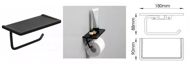 Держатель для туалетной бумаги «WasserKRAFT» K-1525 на стену чёрный