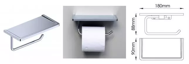 Держатель для туалетной бумаги «WasserKRAFT» K-1325 на стену хром