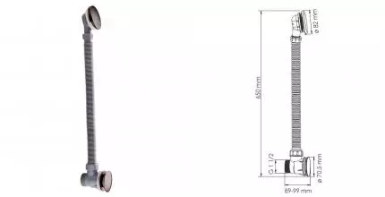Сифон для ванны слив-перелив «Wasserkraft» A055 перелив 60 см тёмная бронза Клик-клак