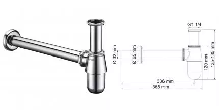 Сифон для раковины «Wasserkraft» A071 хром