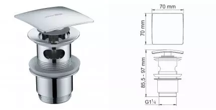 Донный клапан для раковины «Wasserkraft» A105 с механизмом Клик-Клак хром