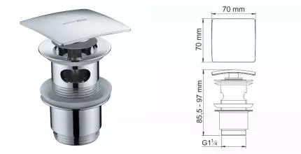 Донный клапан для раковины «Wasserkraft» A105 с механизмом Клик-Клак хром Донный клапан для раковины «Wasserkraft» A105 с механизмом Клик-Клак хром