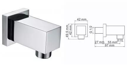 Подключение для душевого шланга «WasserKRAFT» A089 хром