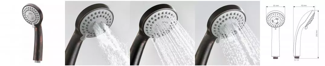 Ручная лейка «Wasserkraft» A051 тёмная бронза Ручная лейка «Wasserkraft» A051 тёмная бронза