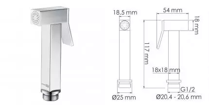 Ручная гигиеническая лейка «Wasserkraft» A136 хром