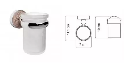 Стакан для зубных щёток «WasserKRAFT» Nau K-7728 на стену хром/коричневый