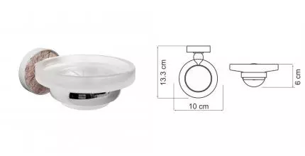 Мыльница «WasserKRAFT» Nau K-7729 на стену хром/коричневый