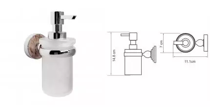 Дозатор для мыла «WasserKRAFT» Nau K-7799 на стену хром/коричневый