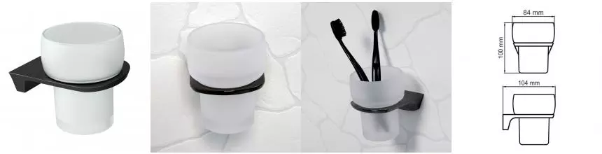 Стакан для зубных щёток «WasserKRAFT» Glan K-5128 на стену чёрный Стакан для зубных щёток «WasserKRAFT» Glan K-5128 на стену чёрный