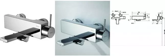 Смеситель для ванны «Bravat» Arc F66061C-01A-ENG хром