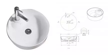 Раковина «Bravat» 44/44 C22239W-1-ENG фарфоровая белая