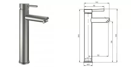 Смеситель для раковины «Dorff» Logic New D3002102SS матовый хром