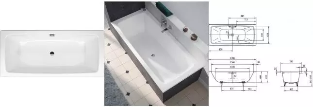 Ванна стальная «Kaldewei» Cayono Duo 724 170/75 easy-clean без опор без сифона белая Ванна стальная «Kaldewei» Cayono Duo 724 170/75 easy-clean без опор без сифона белая