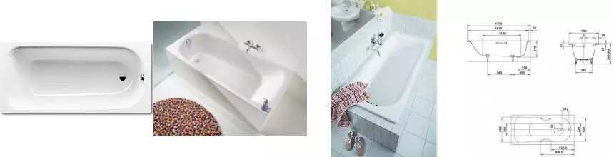 Ванна стальная «Kaldewei» Saniform Plus 363-1 170/70 easy-clean, anti-sleap без опор без сифона белая