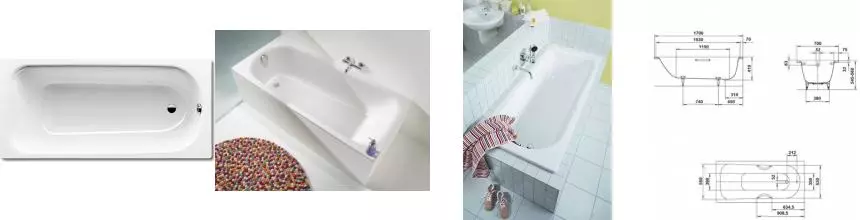 Ванна стальная «Kaldewei» Saniform Plus 363-1 170/70 easy-clean, anti-sleap без опор без сифона белая Ванна стальная «Kaldewei» Saniform Plus 363-1 170/70 easy-clean, anti-sleap без опор без сифона белая
