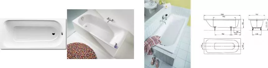 Ванна стальная «Kaldewei» Saniform Plus 373-1 170/75 easy-clean без опор без сифона белая Ванна стальная «Kaldewei» Saniform Plus 373-1 170/75 easy-clean без опор без сифона белая