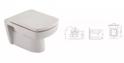 Подвесной унитаз «Kale» Basics 310200100067 310200700011(7112236300 70122729S0) белый с сиденьем дюропласт с микролифтом белое Подвесной унитаз «Kale» Basics 310200100067 310200700011(7112236300 70122729S0) белый с сиденьем дюропласт с микролифтом белое