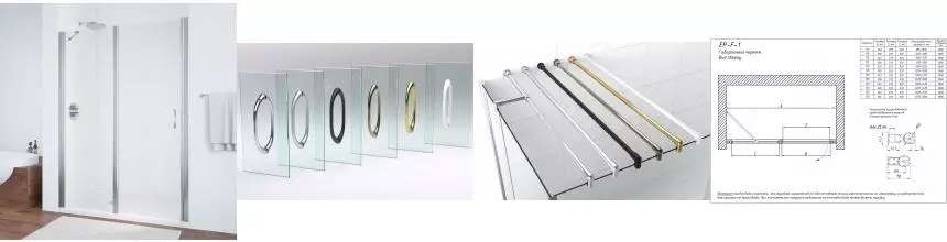 Душевая дверь «Vegas Glass» EP-F-1 125/189 прозрачная/глянцевый хром левая