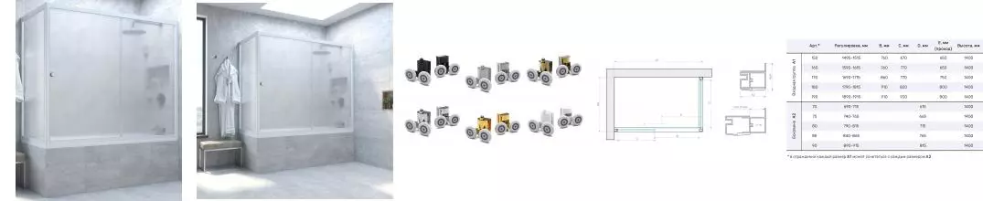 Шторка на ванну стеклянная «Vegas Glass» ZV+ZVF Novo 180/85/140 сатин/белая универсальная Шторка на ванну стеклянная «Vegas Glass» ZV+ZVF Novo 180/85/140 сатин/белая универсальная