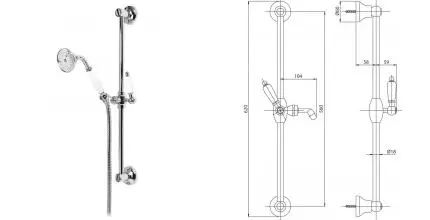 Душевой гарнитур «Cezares» CZR-SD-01-Bi хром
