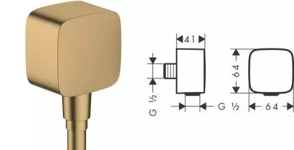 Подключение для душевого шланга «Hansgrohe» FixFit 26457140 с обратным клапаном шлифованная бронза Подключение для душевого шланга «Hansgrohe» FixFit 26457140 с обратным клапаном шлифованная бронза