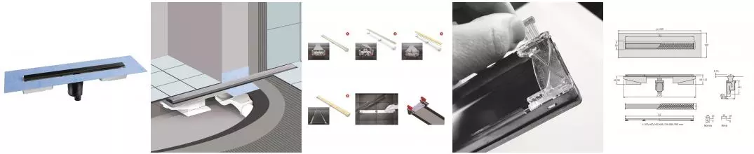 Душевой лоток «Berges Wasserhaus» C1 Norma 500 095036 вертикальный выпуск чёрный матовый/под плитку Душевой лоток «Berges Wasserhaus» C1 Norma 500 095036 вертикальный выпуск чёрный матовый/под плитку