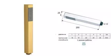 Ручная лейка «Remer» 317SSDOX золото Ручная лейка «Remer» 317SSDOX золото