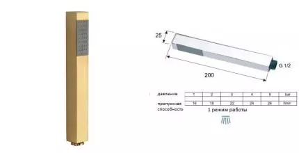 Ручная лейка «Remer» 317SSBGX брашированное золото Ручная лейка «Remer» 317SSBGX брашированное золото