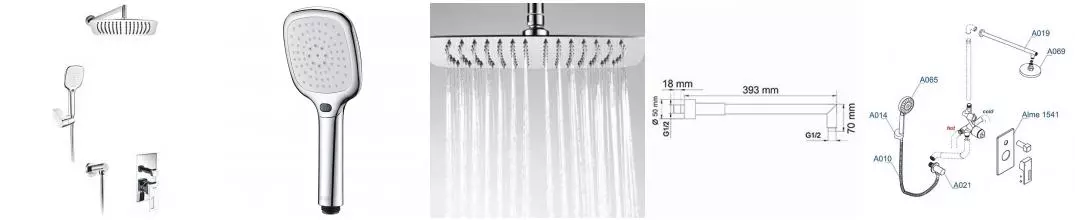 Душевая система «WasserKRAFT» A16069 хром