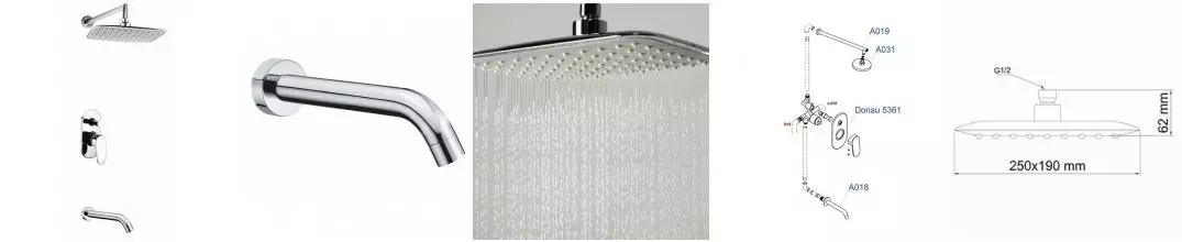 Душевая система «WasserKRAFT» A13031 хром