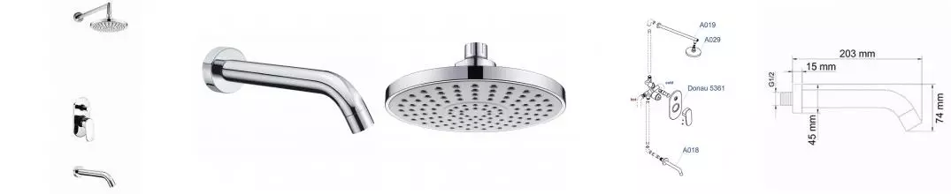 Душевая система «WasserKRAFT» A13029 хром