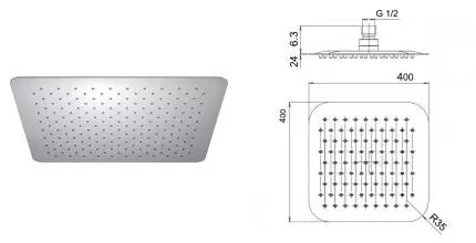 Верхний душ «Jacuzzi» 1811090JA00 хром