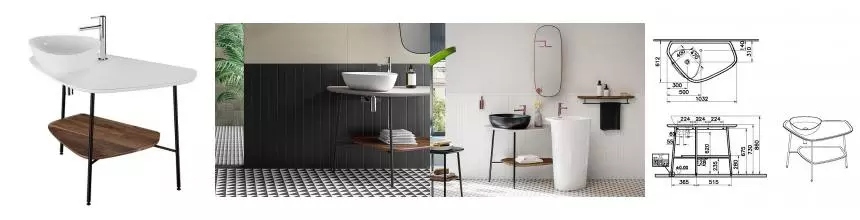 Консоль «Vitra» Plural 100 матовый белый/тёмный дуб левая