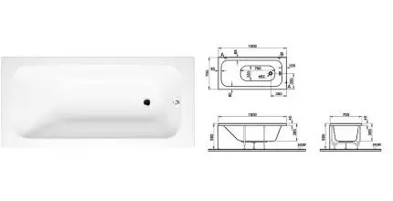 Ванна акриловая «Vitra» Optimum Neo 150/70 без опор без сифона белая Ванна акриловая «Vitra» Optimum Neo 150/70 без опор без сифона белая