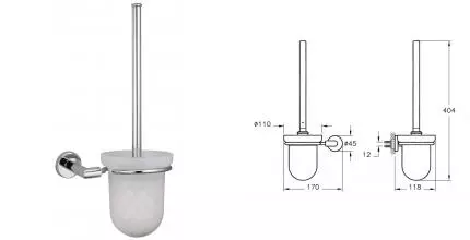 Ёршик для унитаза «Vitra» Minimax A44790 на стену хром