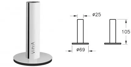 Держатель зубных щеток «Vitra» Origin A44896 на стол хром Держатель зубных щеток «Vitra» Origin A44896 на стол хром