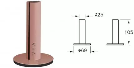 Держатель зубных щеток «Vitra» Origin A4489626 на стол медь Держатель зубных щеток «Vitra» Origin A4489626 на стол медь
